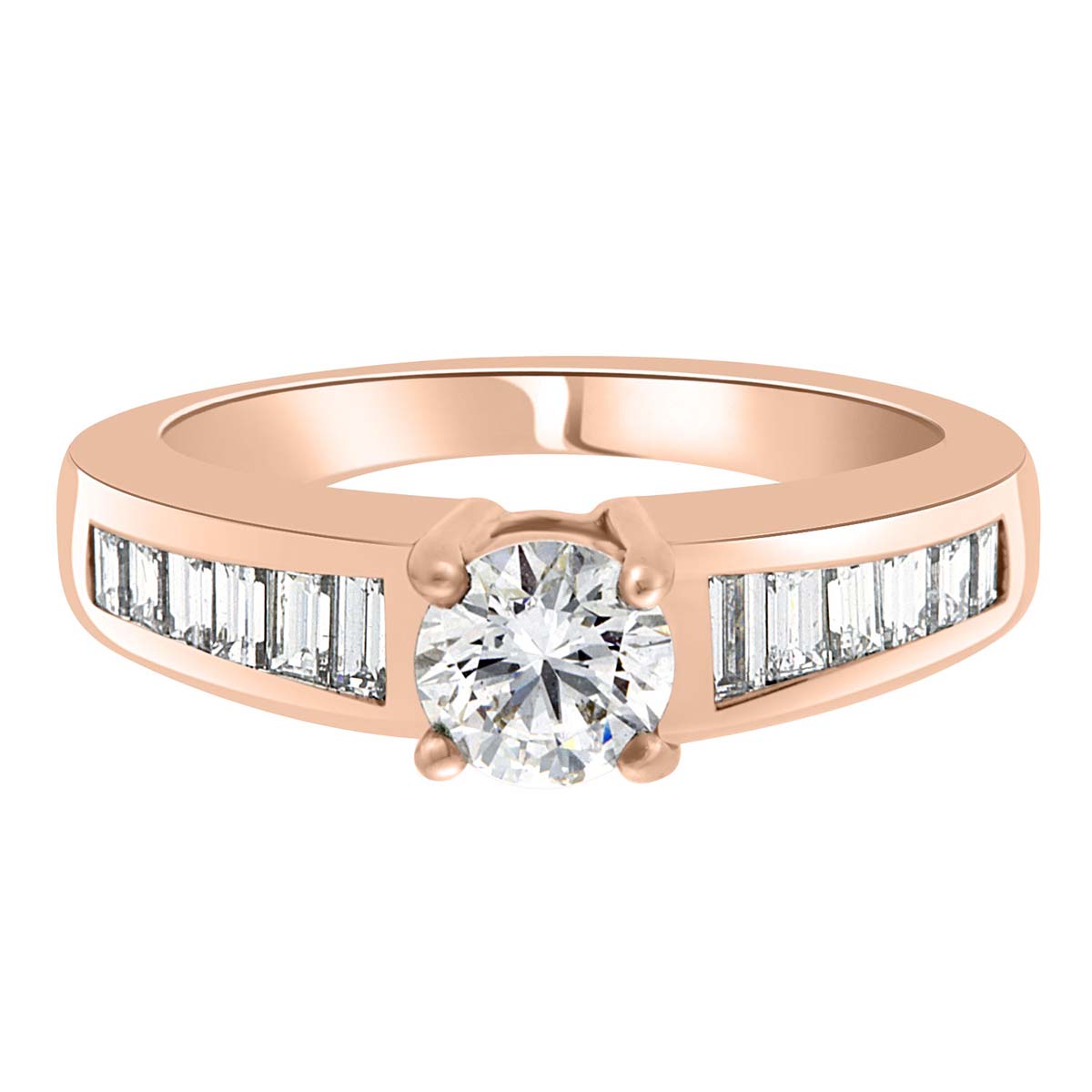 Baguette Diamond Ring made from rose gold