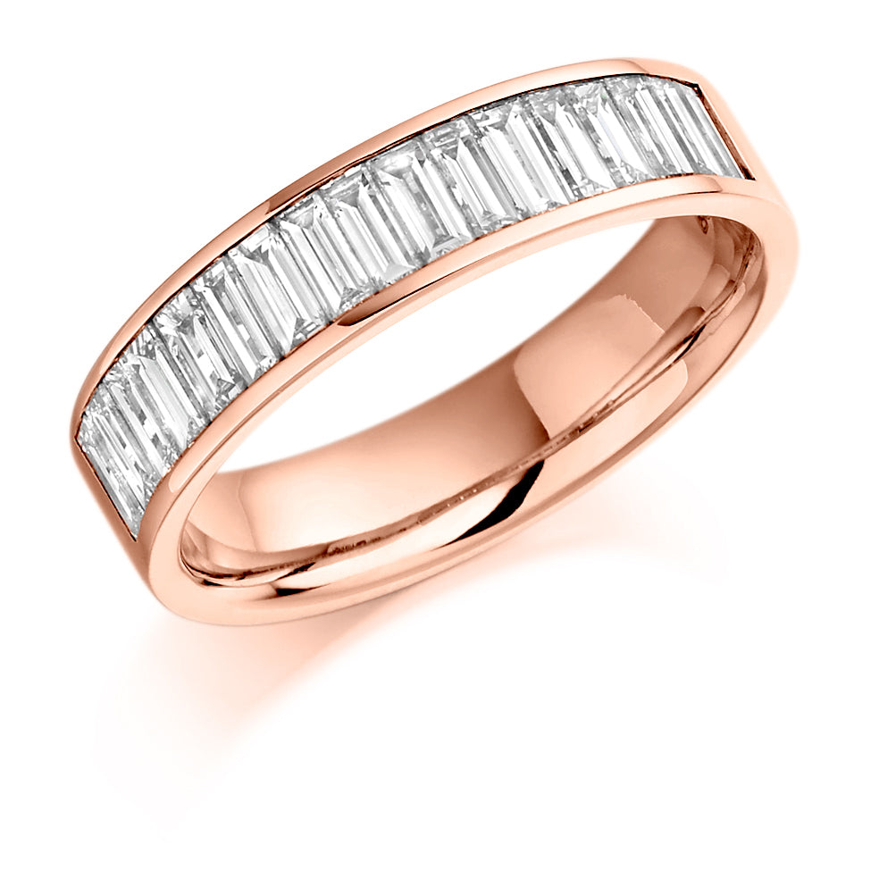 Baguette Shape Diamond Eternity Ring 1ct In Rose gold