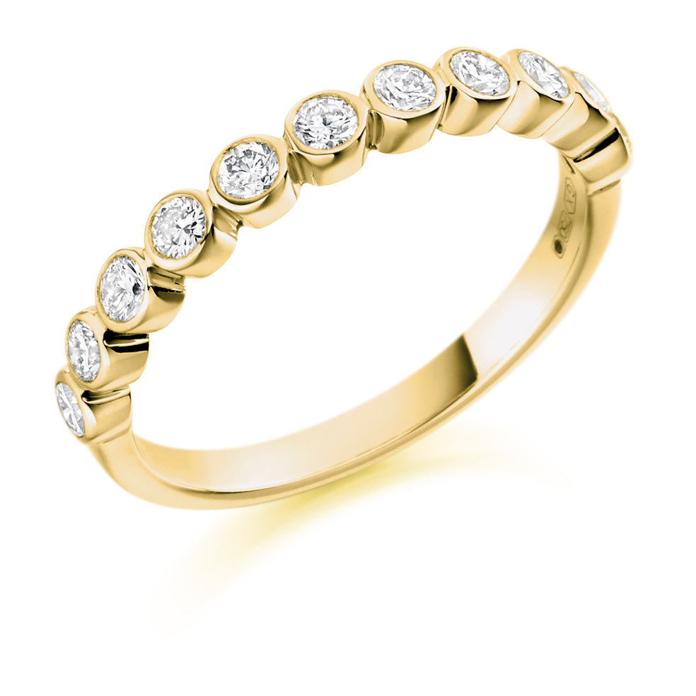Bezel Style Eternity Ring 0.5ct In yellow gold