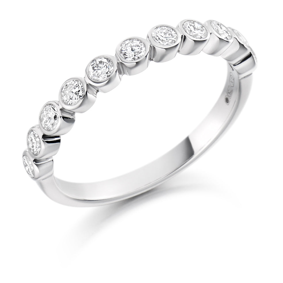 Bezel Style Eternity Ring 0.5ct In White Gold