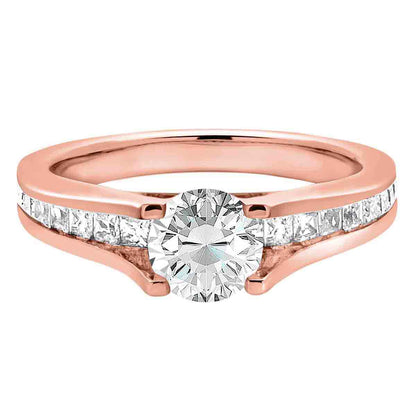 Channel Set Diamond Ring set in rose gold
