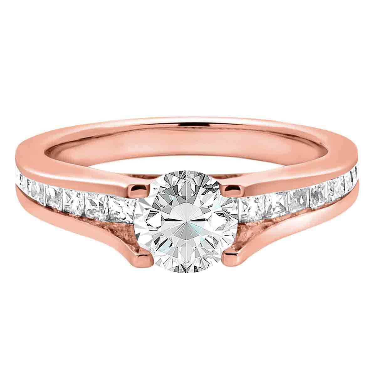 Channel Set Diamond Ring set in rose gold