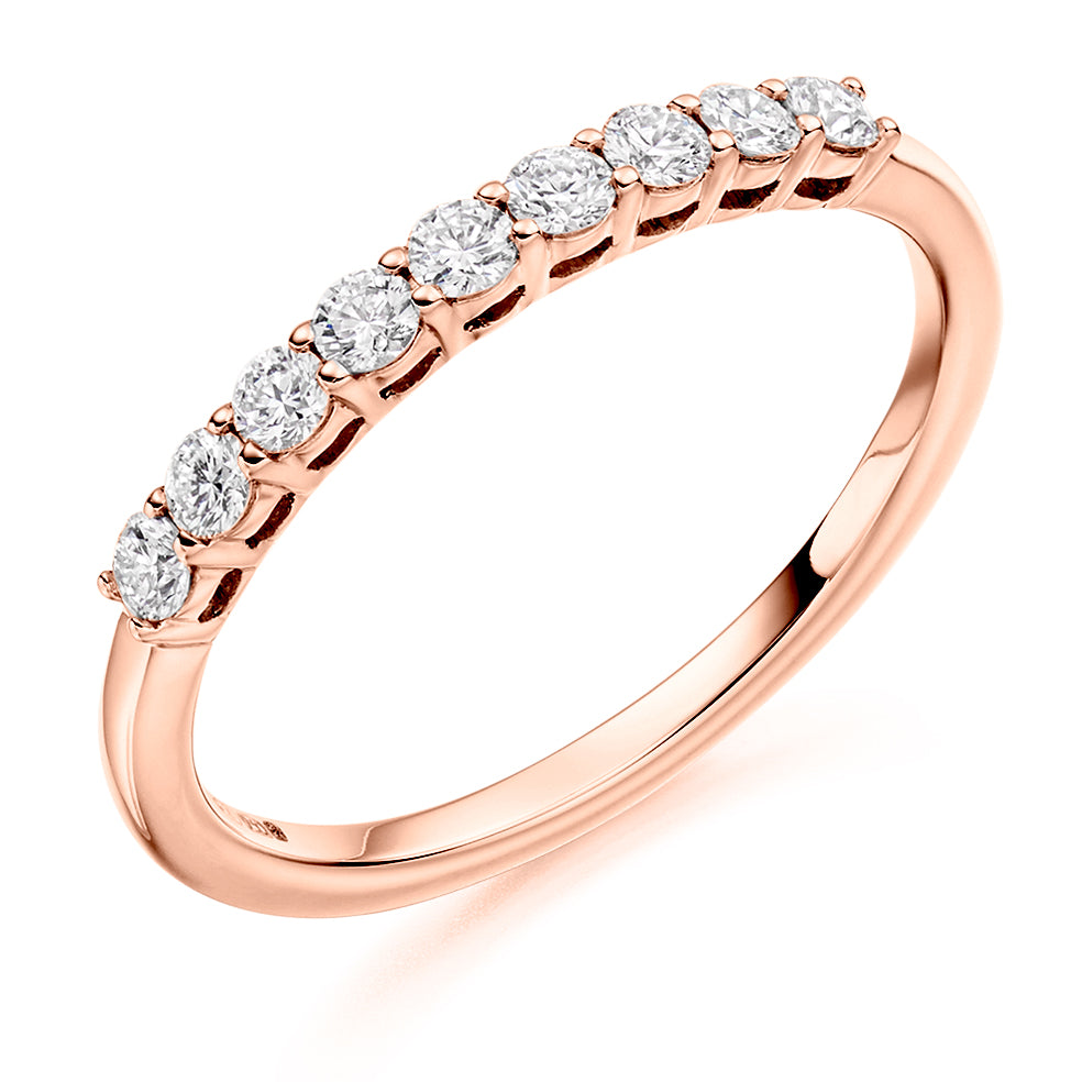 Claw Set Diamond Eternity Ring In Rose Gold