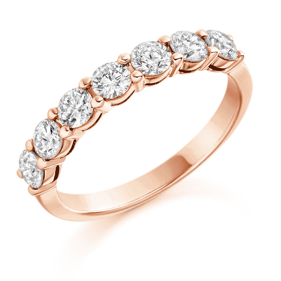 Claw Set Diamond Eternity Ring In rose gold