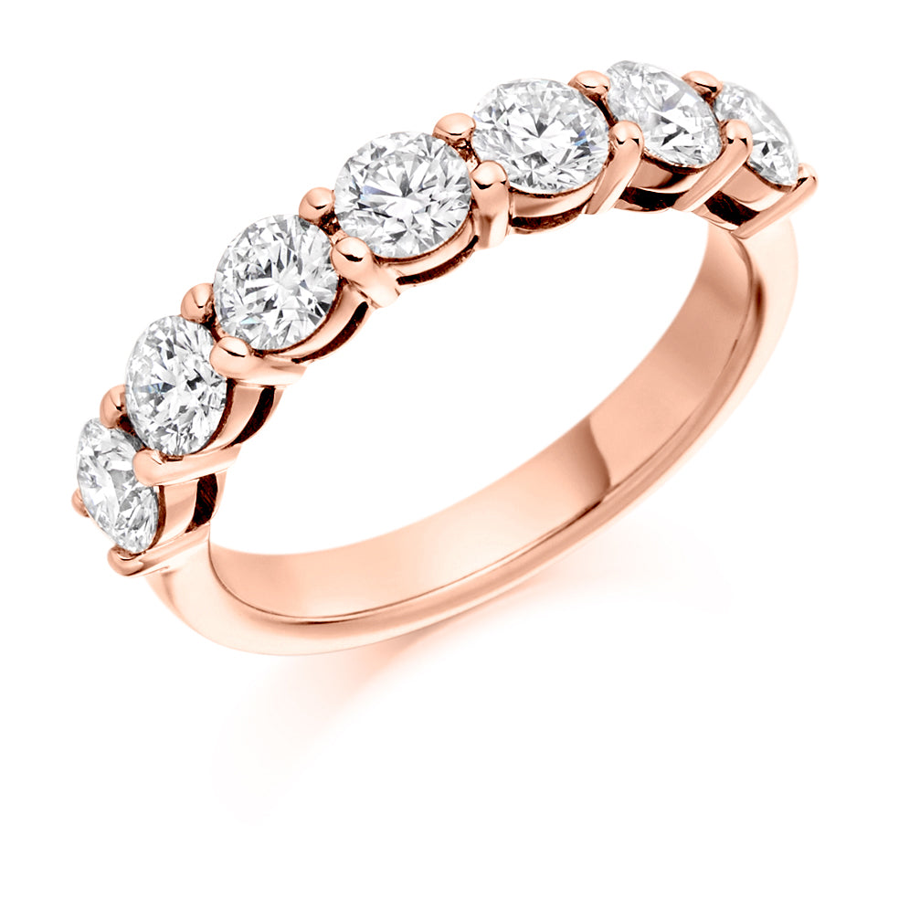 Claw Set Diamond Eternity Ring 1.5 ct In Rose Gold