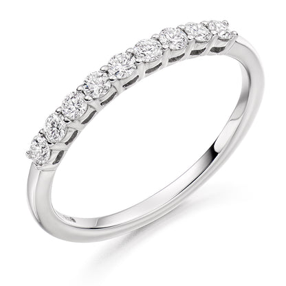 Claw Set Diamond Eternity Ring In White Gold