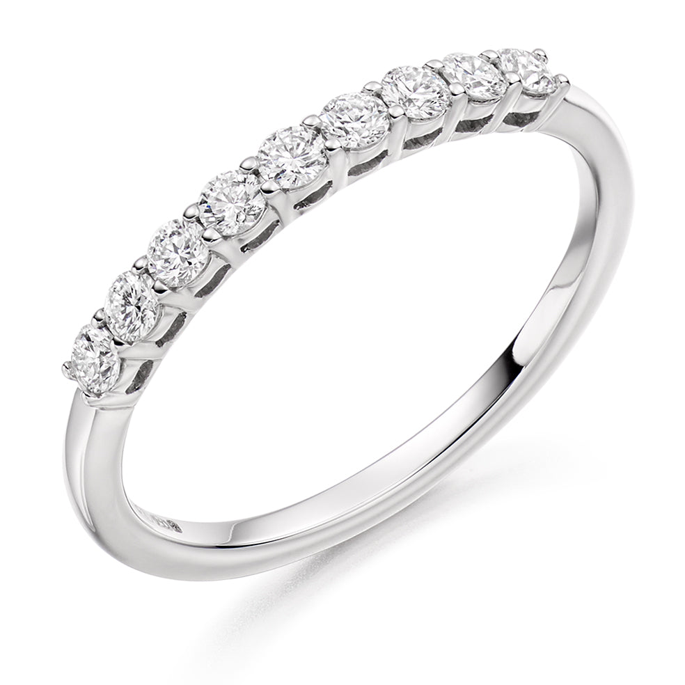 Claw Set Diamond Eternity Ring In White Gold