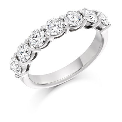 Claw Set Diamond Eternity Ring 1.5 ct in White gold