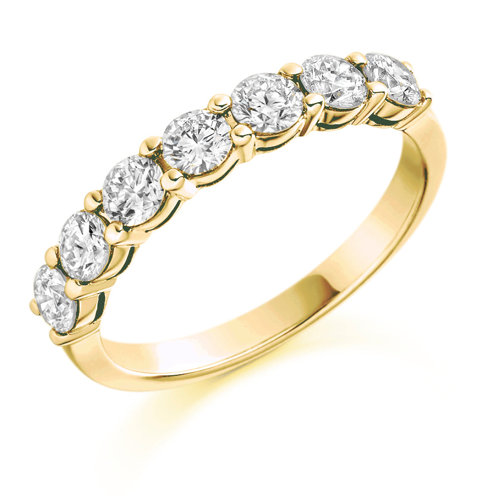 Claw Set Diamond Eternity Ring in yellow gold