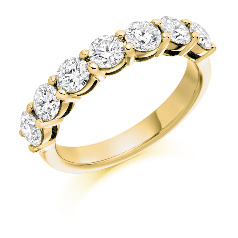 Claw Set Diamond Eternity Ring 1.5 ct In Yellow Gold
