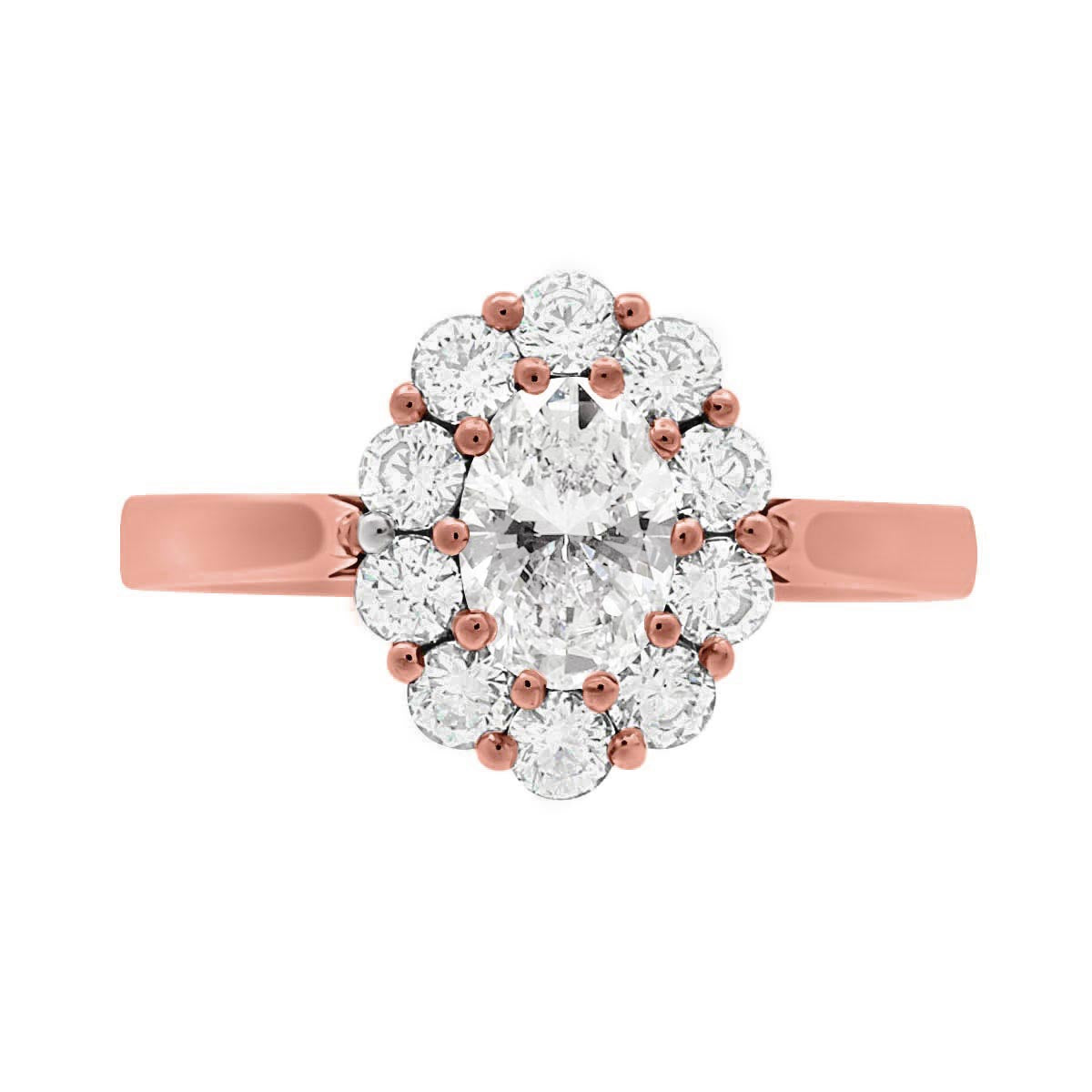 Cluster Engagement Ring in rose gold