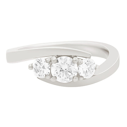 Contemporary Style Diamond Ring in white gold