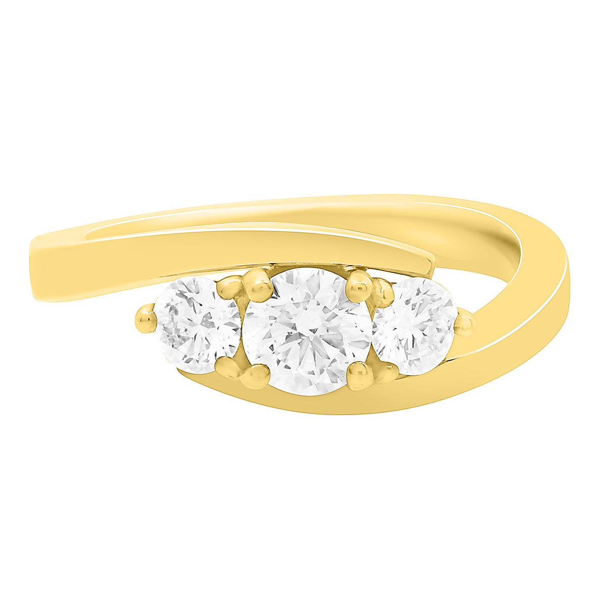 Contemporary Style Diamond Ring in yellow gold