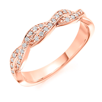 Criss-Cross Diamond Ring in rose gold