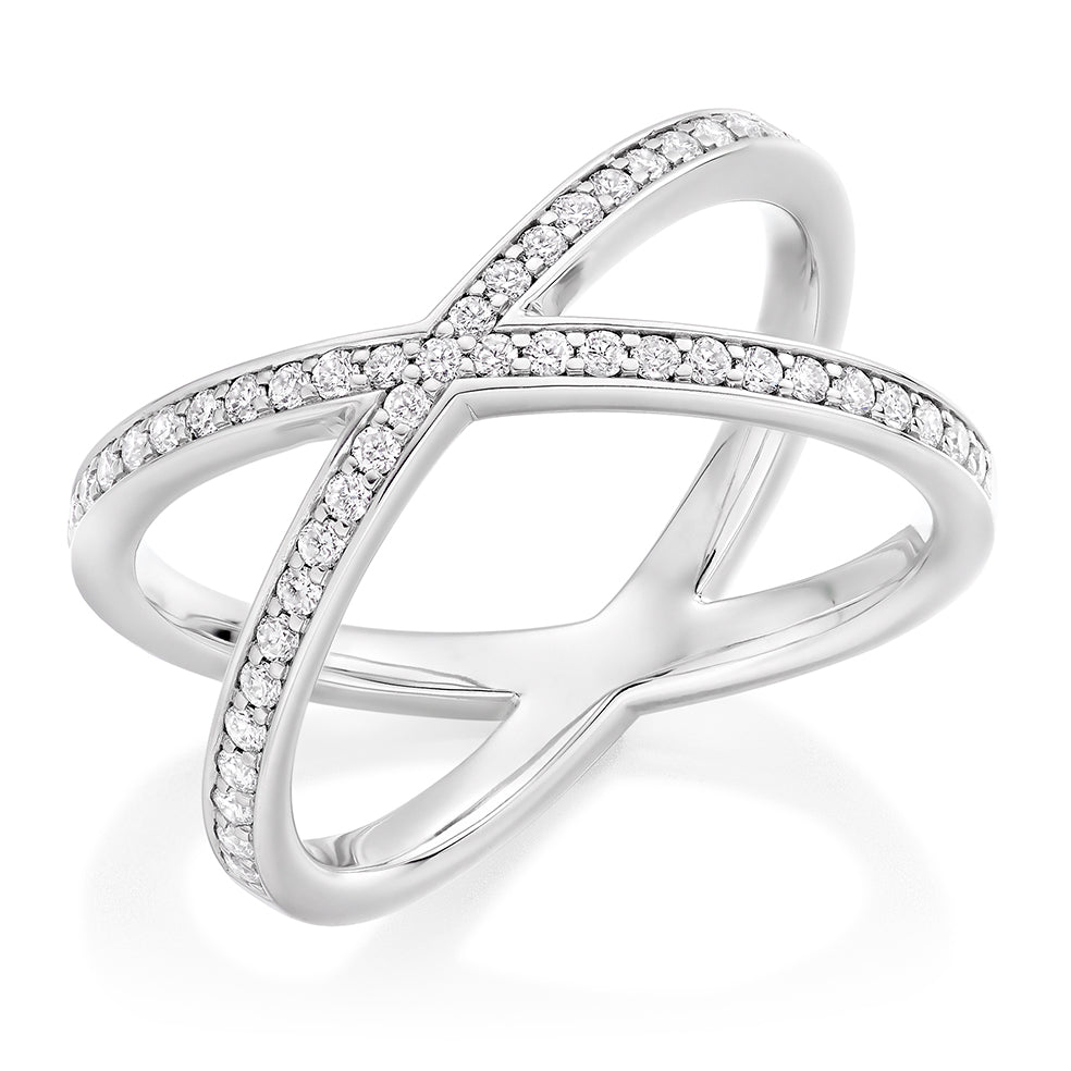 Criss-Cross Eternity Ring in White Gold