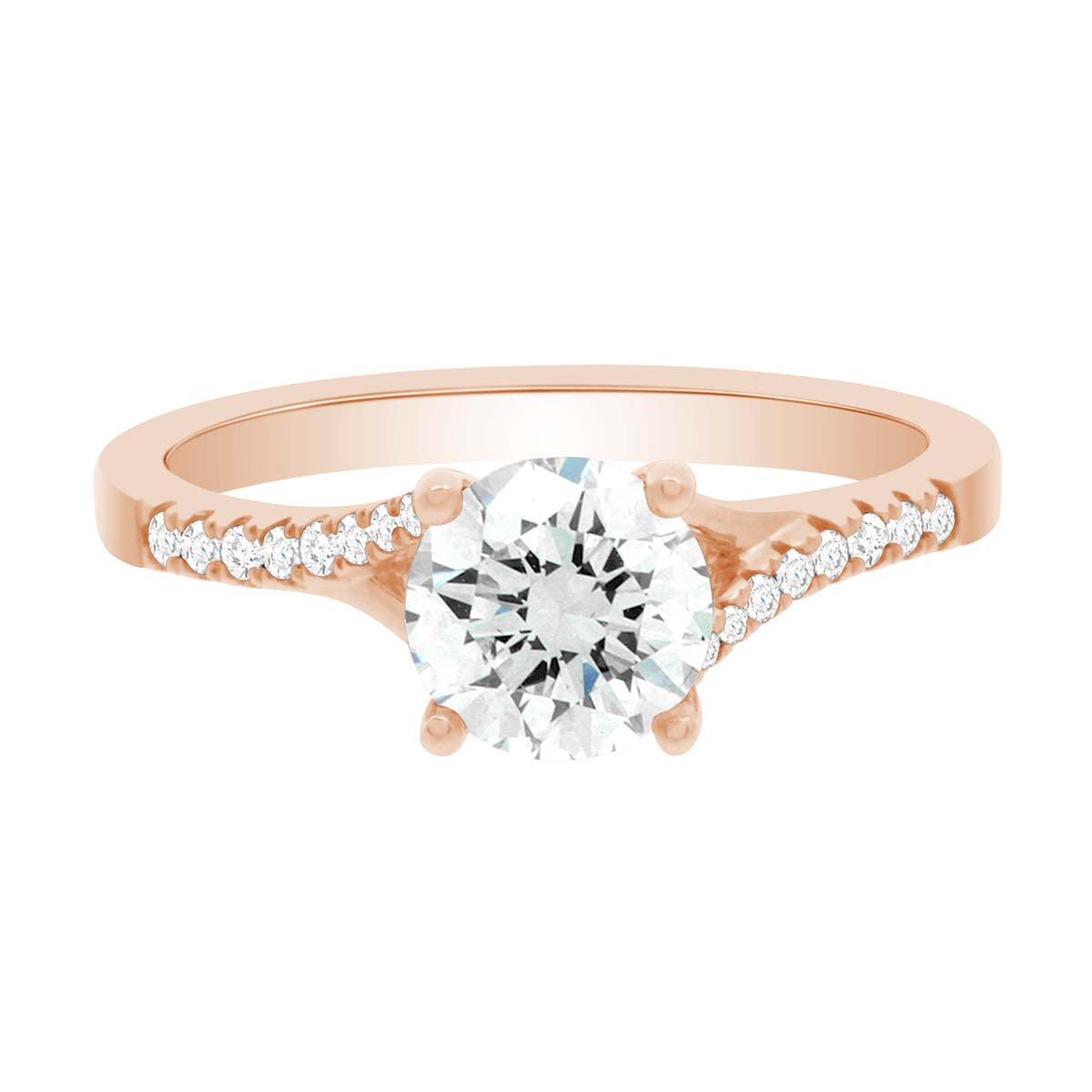 Crossover Solitaire Ring made from 18kt rose gold