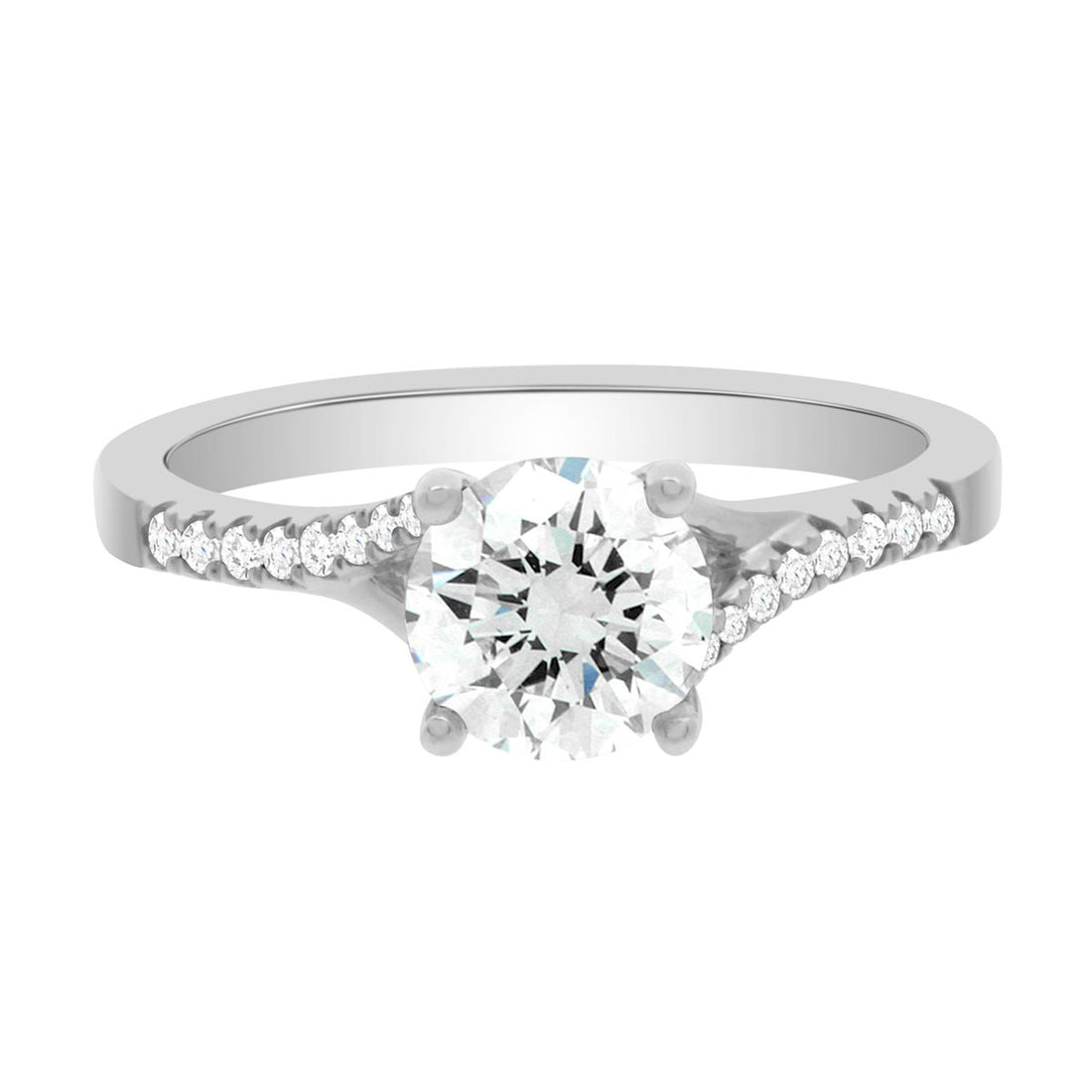 Crossover Solitaire Ring made from platinum