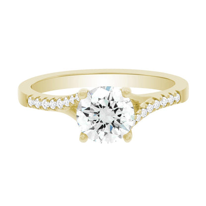 Crossover Solitaire Ring made from 18kt yellow gold