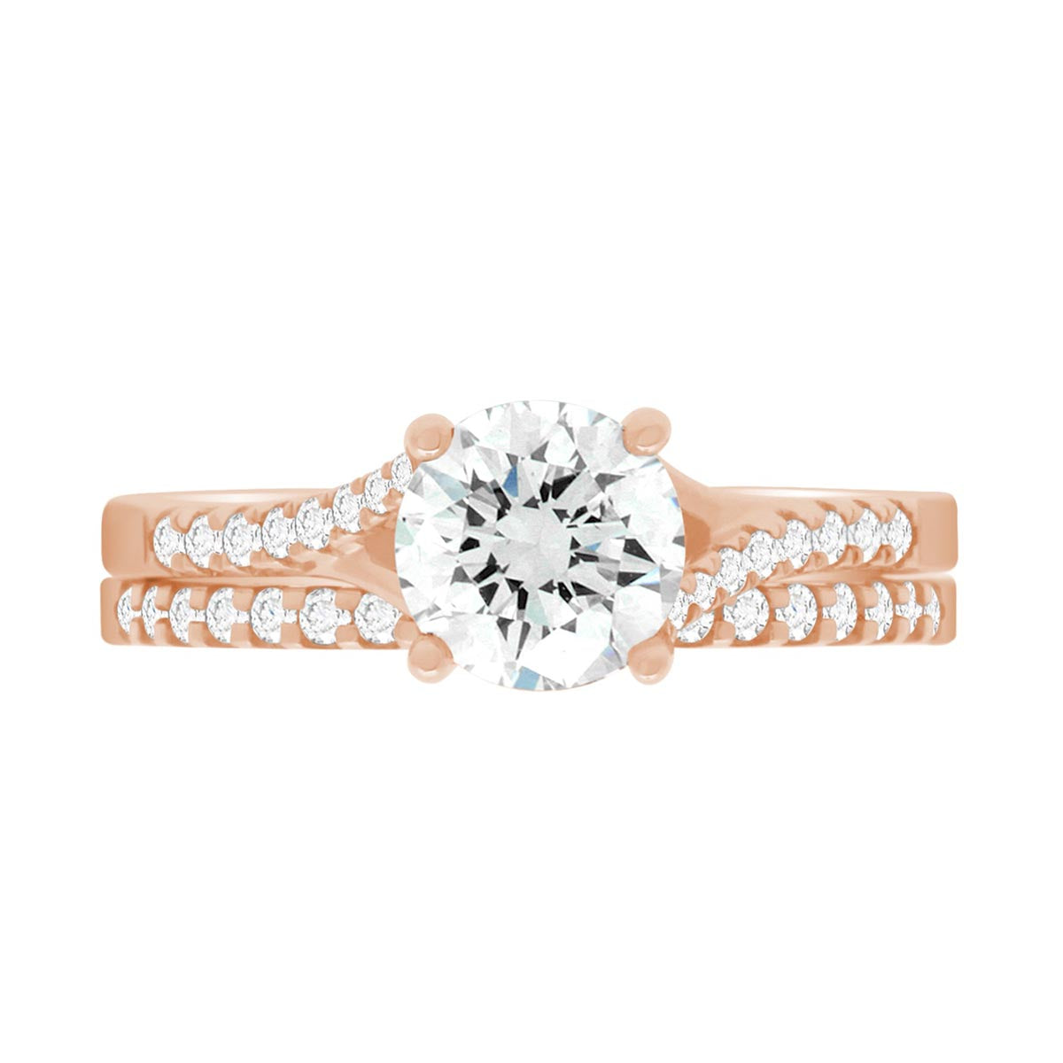 Crossover Solitaire Ring made from 18kt rose gold