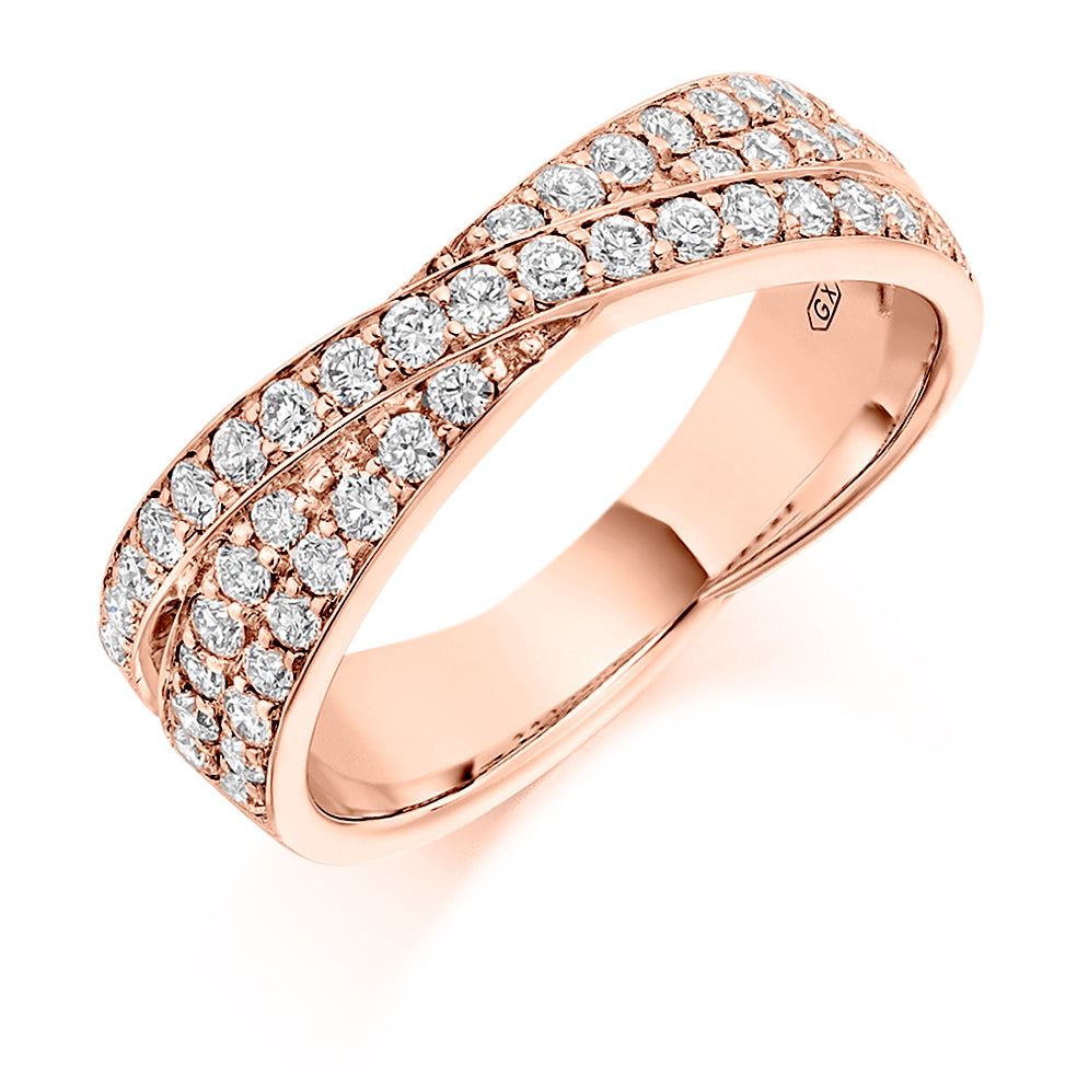 Curved Eternity Ring In Rose Gold