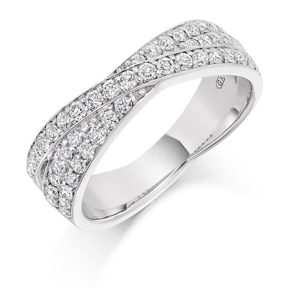 Curved Eternity Ring In White Gold