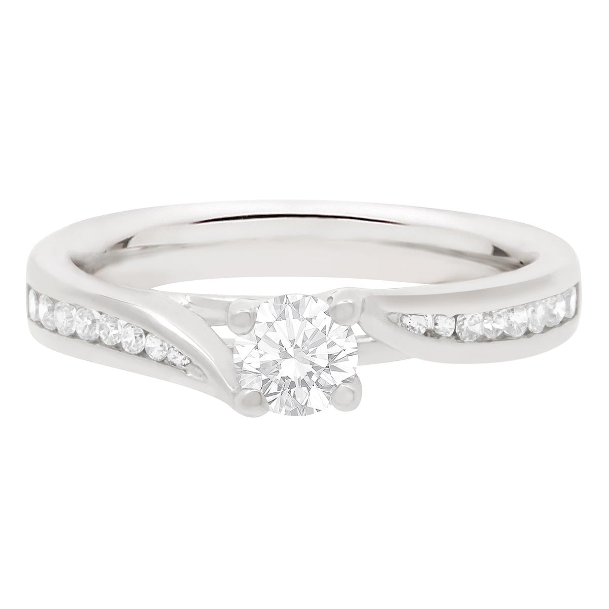 Crossover Band Diamond Ring made from platinum