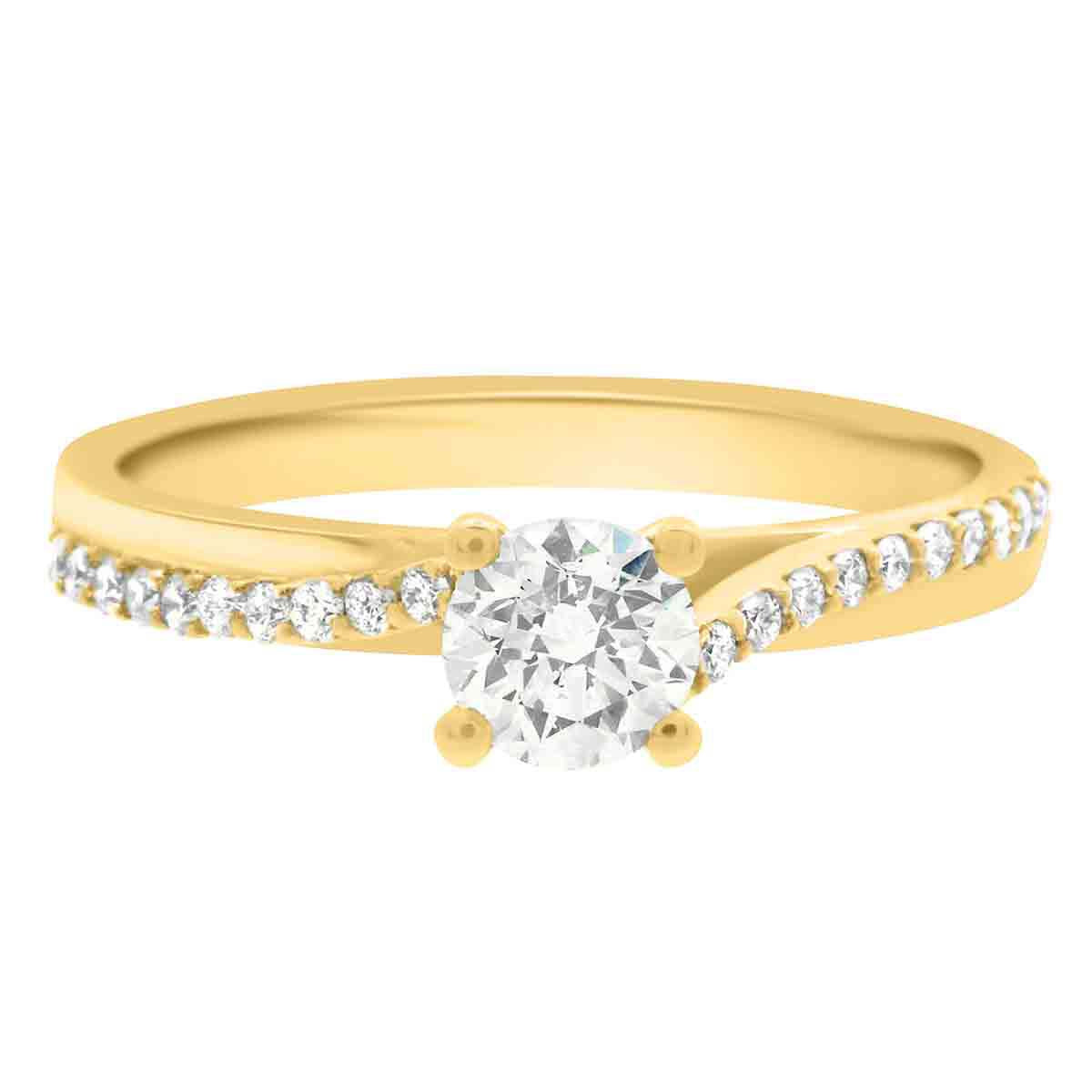 Debeers Promise Ring Style in yellow gold