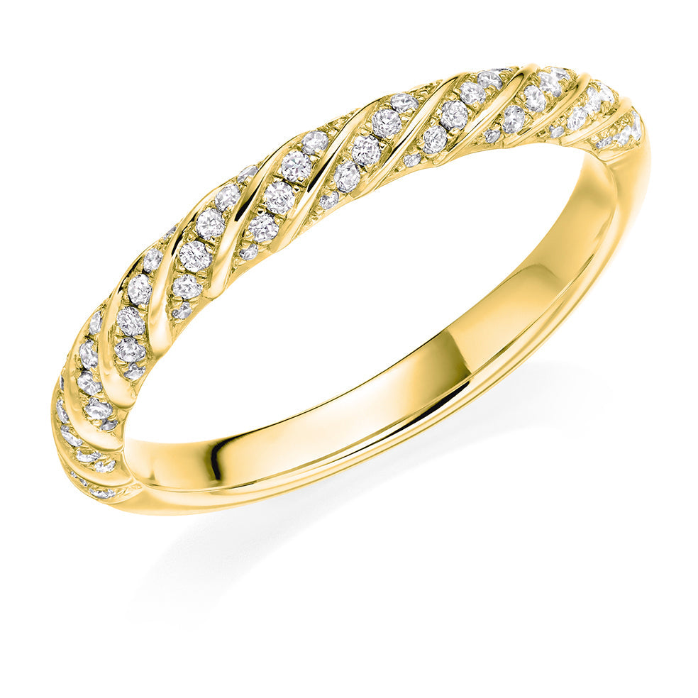 Diamond Rope Ring in yellow gold