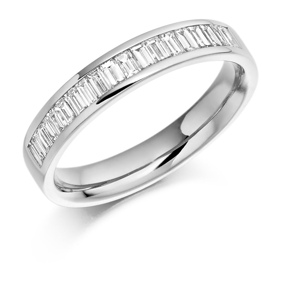 Eternity Ring Or Wedding Ring With Baguette Cut Diamonds in White Gold