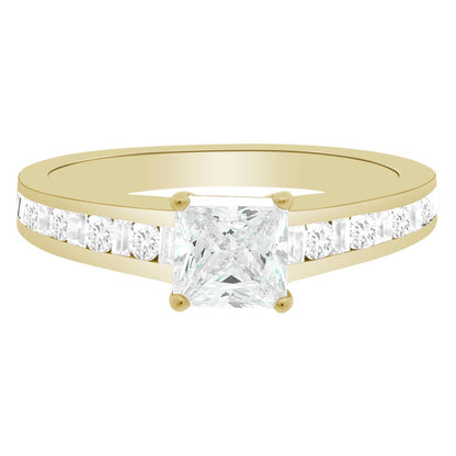 Fancy Cut Diamond Ring made from yellow gold
