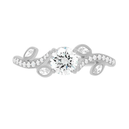Floral Engagement Ring made from platinum