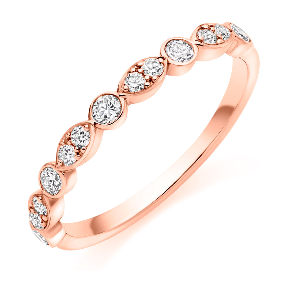 Grain Set And Bezel Set Diamond Eternity Ring 0.35 ct in 18kt rose gold