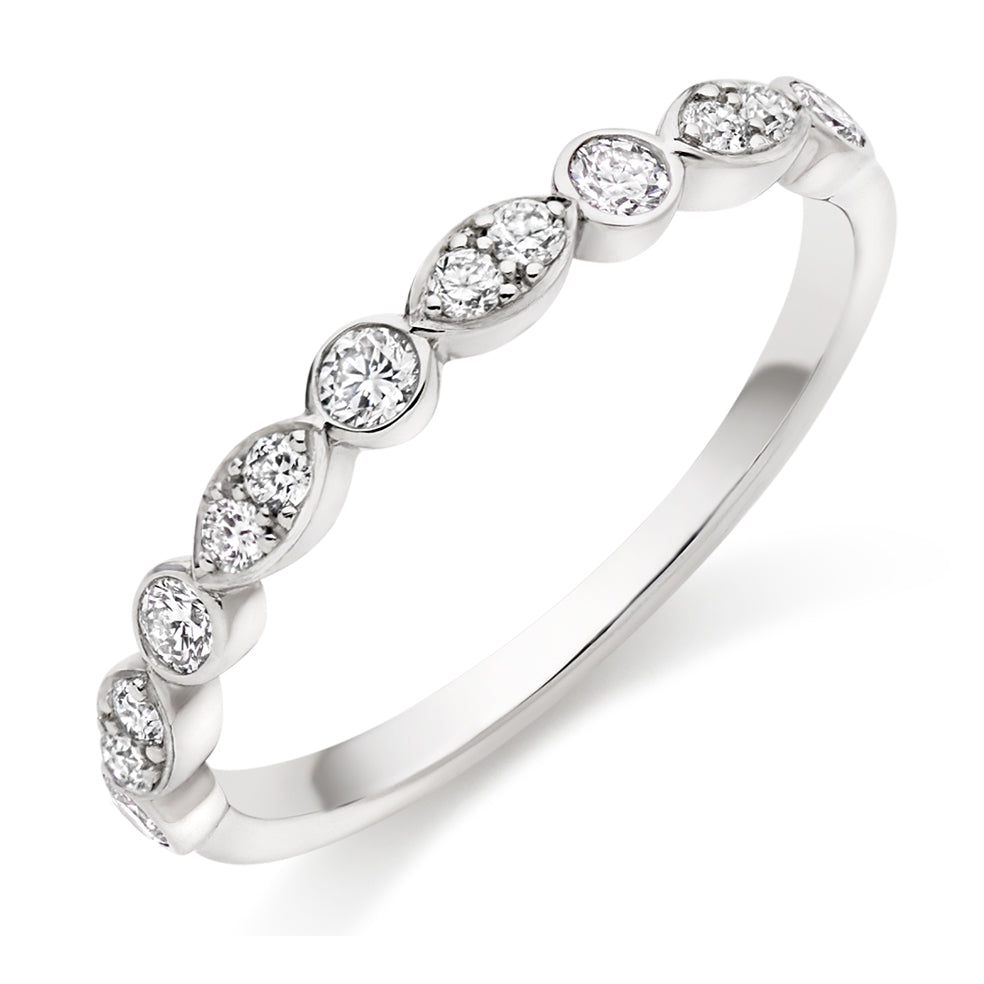 Grain Set And Bezel Set Diamond Eternity Ring 0.35 ct in 18kt white gold