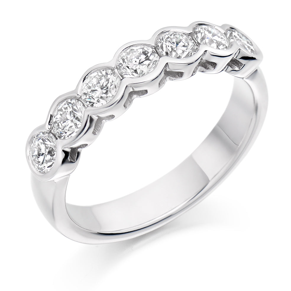 Bezel Or Rub-Over Setting 1 carat diamonds in white gold