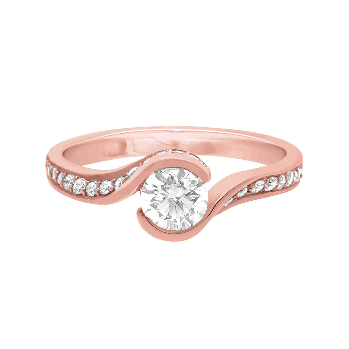 Halo Twist Engagement Ring IN ROSE GOLD
