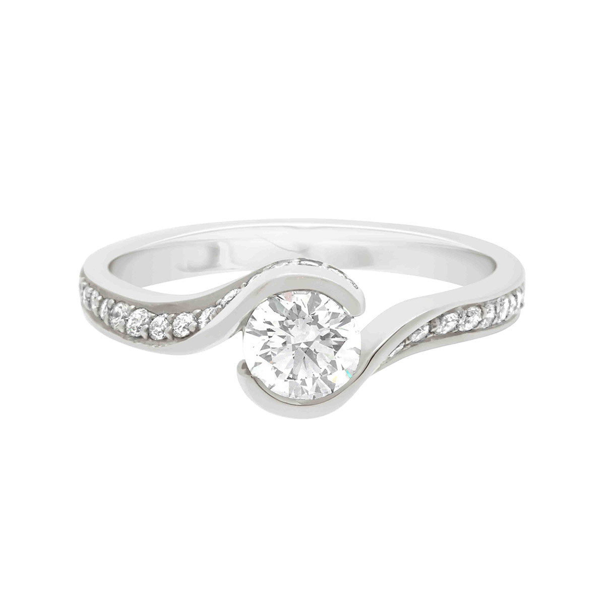 Halo Twist Engagement Ring IN WHITE GOLD