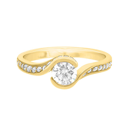 Halo Twist Engagement Ring IN YELLOW GOLD 
