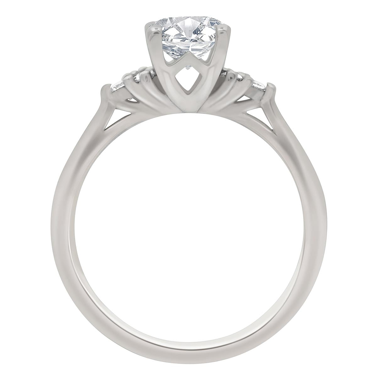 Round Cluster Diamond Handmade Engagement Ring with Platinum Band - 'Annabell’