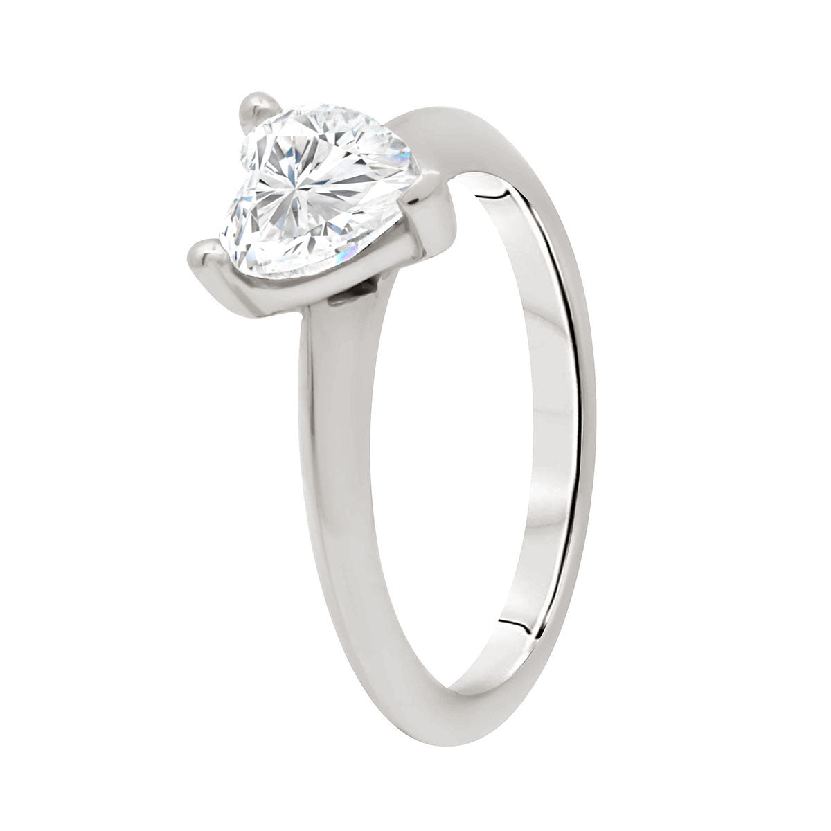 Heart Shape Cut Diamond Engagement Ring with Platinum Band - 'Gwen’