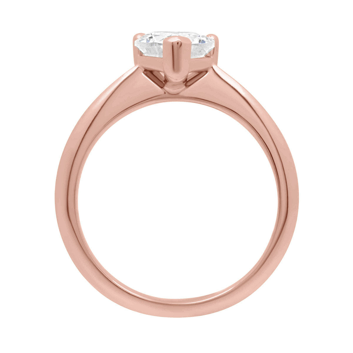 Heart Shape Diamond Ring IN rose gold  in upright positon