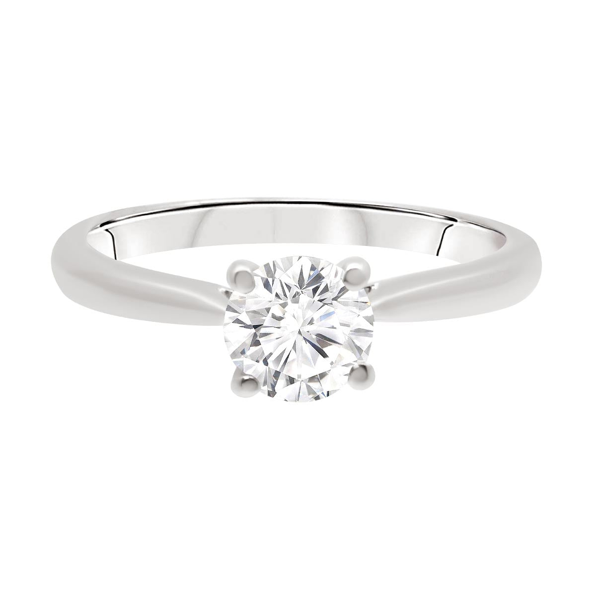 Hidden Diamond Detail engagement ring in white gold 