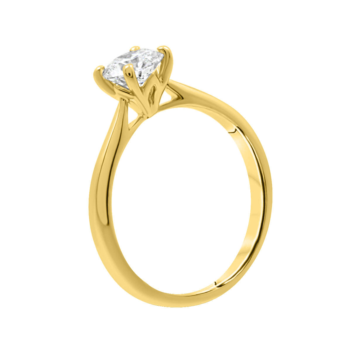 Hidden Diamond Detail engagement ring in 18kt yellow gold