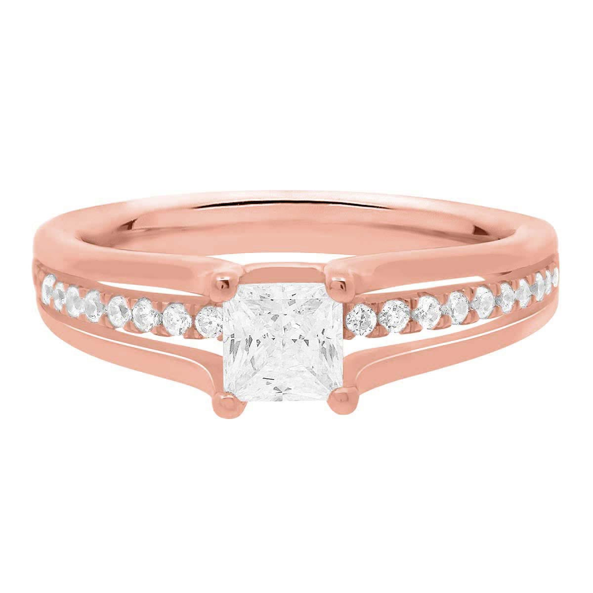 Princess Cut Diamond Engagement Ring made in rose gold
