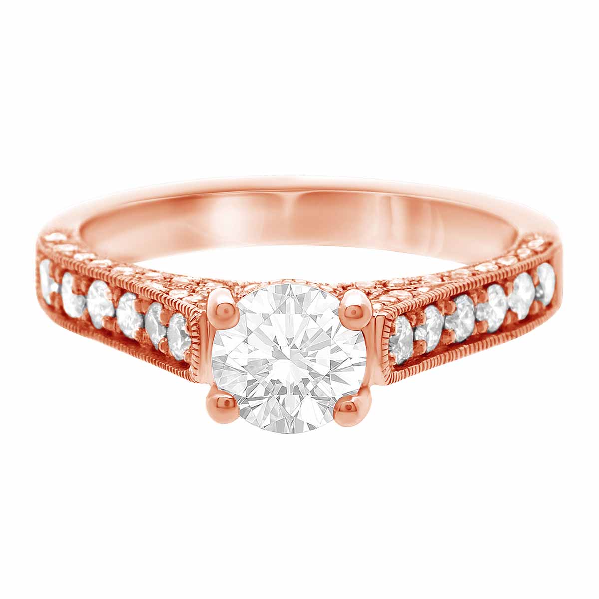 Diamond Encrusted Engagement Ring made in rose gold
