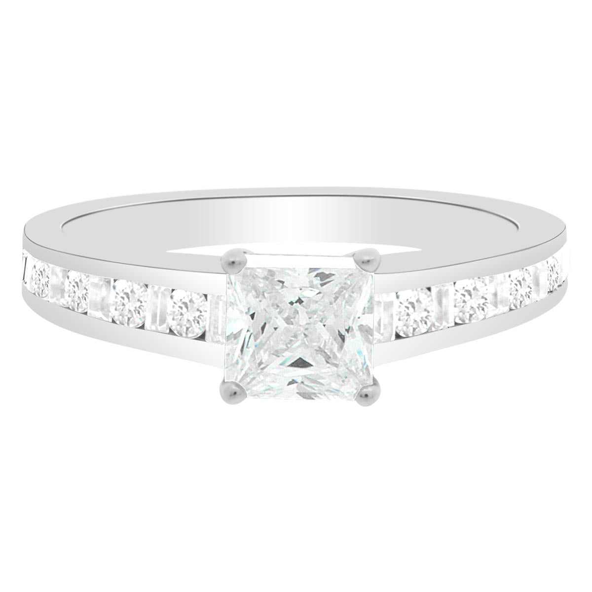 Fancy Cut Diamond Ring made from white gold