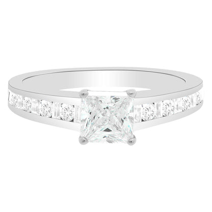 Fancy Cut Diamond Ring made from white gold