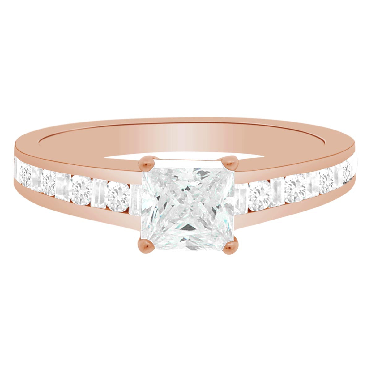 Fancy Cut Diamond Ring made from rose gold