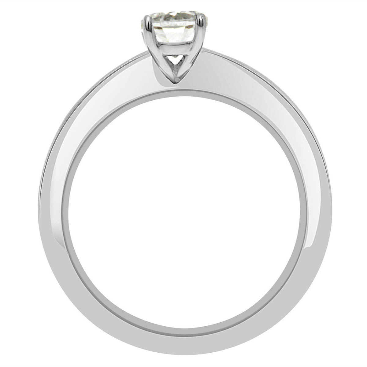 Oval Cut Diamond Engagement Ring with Platinum Knife Edge Band - 'Tara'