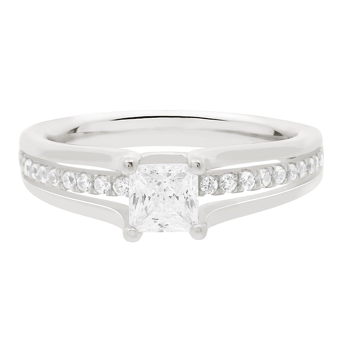 Princess Cut Diamond Engagement Ring made from white gold
