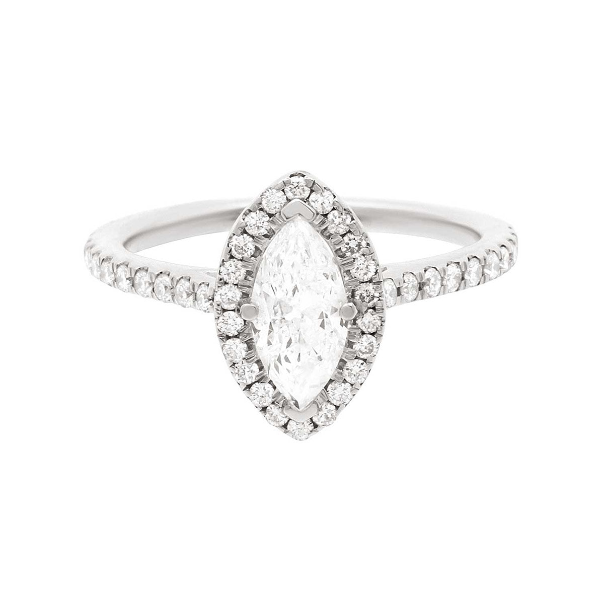 Marquise Halo Engagement Ring in platinum